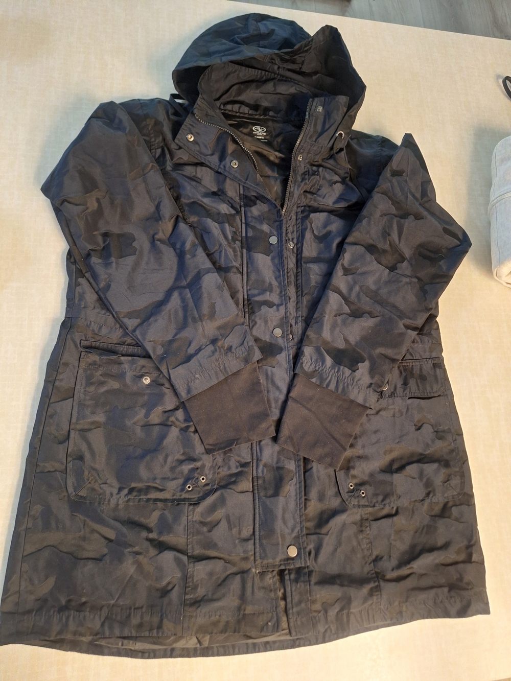 Athletic Works Black Hooded Trench Coat